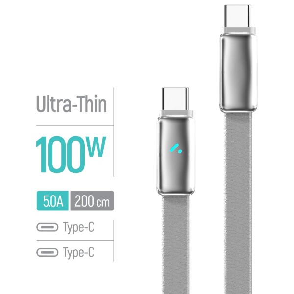 Фото - Кабель Colorway Type-C - Type-C (ultra-thin) (PD Fast Charging 100W) 5А 1м Gray (CW-CBPDCC100-GR)